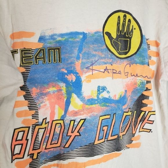 Vintage Body Glove T-shirt 1988 Kaipo Guerrero Surf Surfer Medium - Picture 2 of 9